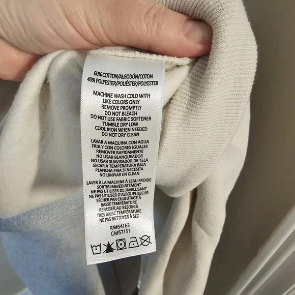 Calvin Klein Performance Hoodie Cropped Short Stone Ivory Cream Size L - Picture 10 of 12